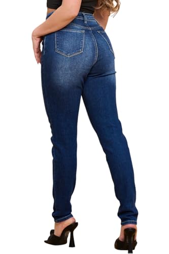 Women's High-Waisted Stretch Distressed Skinny Jeans