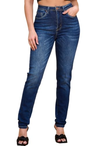 Women's High-Waisted Stretch Distressed Skinny Jeans