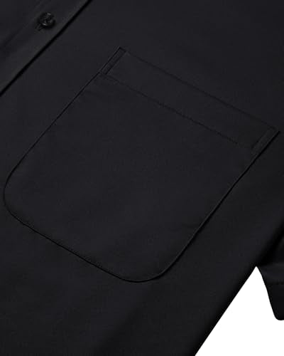 J.VER Mens Short Sleeve Dress Shirts Solid Wrinkle Free Casual Button Down Shirt with Pocket