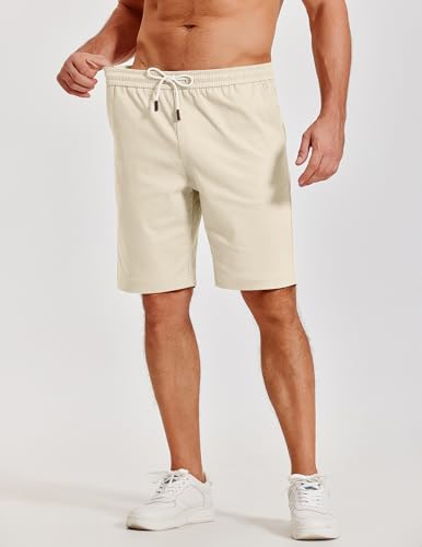 COOFANDY Men's Cotton Drawstring Casual Beach Shorts