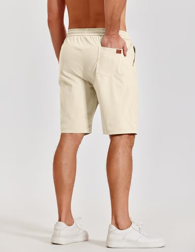 COOFANDY Men's Cotton Drawstring Casual Beach Shorts