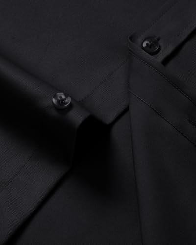 J.VER Mens Short Sleeve Dress Shirts Solid Wrinkle Free Casual Button Down Shirt with Pocket