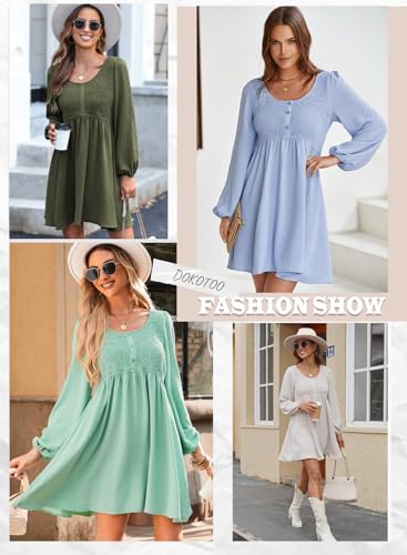 Dokotoo Fall Dresses for Women 2026 Casual Long Sleeve Mini Dress