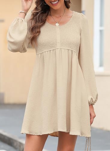 Dokotoo Fall Dresses for Women 2026 Casual Long Sleeve Mini Dress