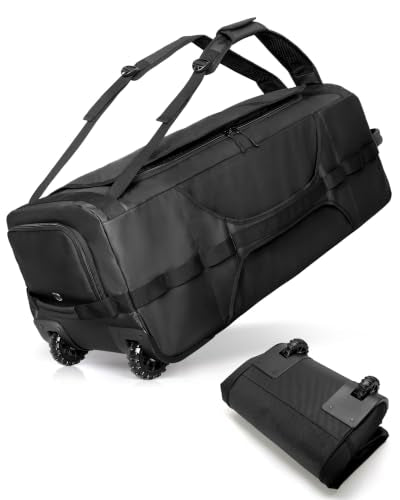 Smasrob 83L Rolling Duffle Bag with Wheels and Backpack Straps