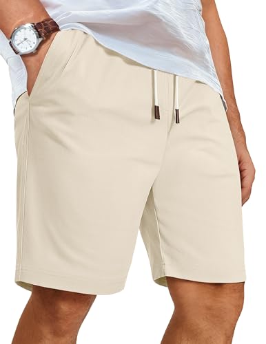COOFANDY Men's Cotton Drawstring Casual Beach Shorts