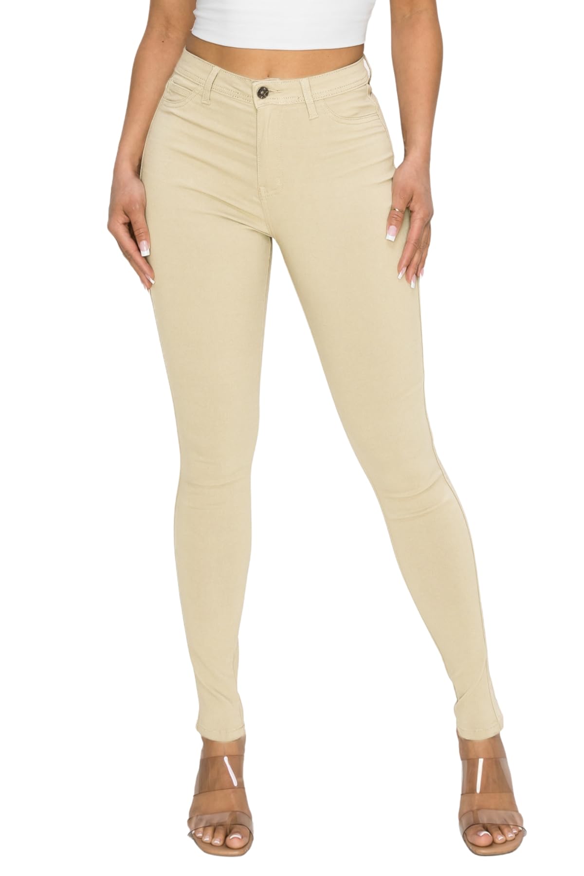 Women's High-Waisted Stretch Distressed Skinny Jeans