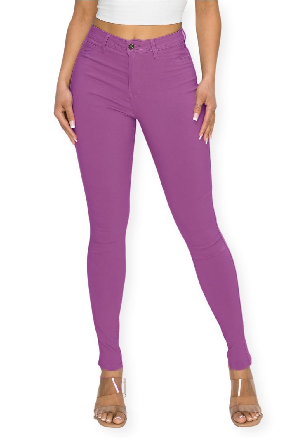 Women's High-Waisted Stretch Distressed Skinny Jeans