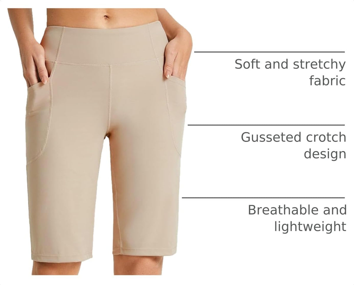 baleaf Women's 12" Bermuda Shorts Long Shorts Knee Length Running Athletic
