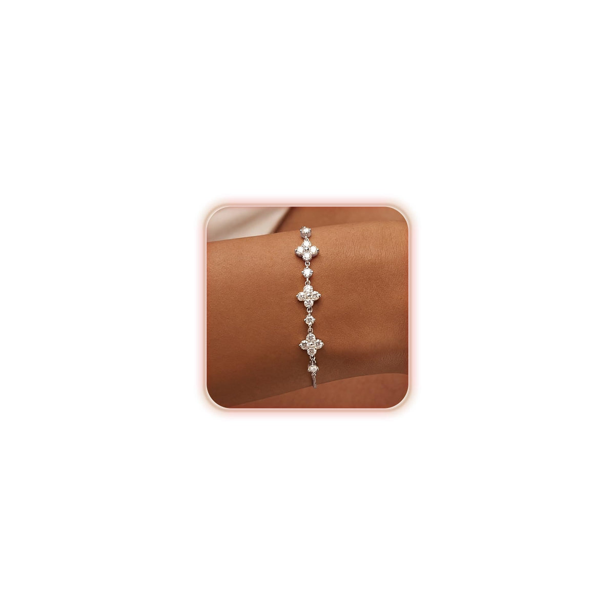 uniqtrue Women's 14K Gold-Plated Cubic Zirconia Hand Chain Bracelet