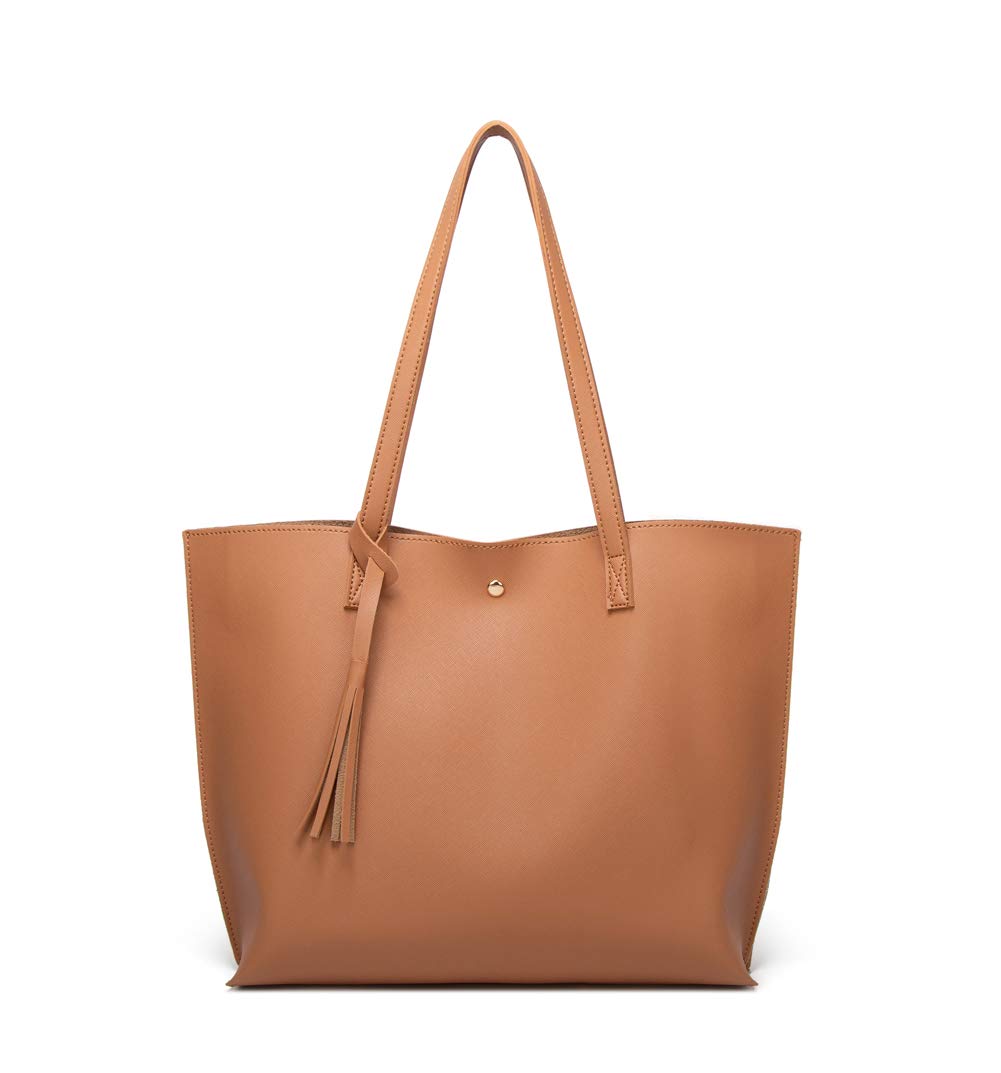 Dreubea Women's Soft Faux Leather Large Tassel Tote Shoulder Bag
