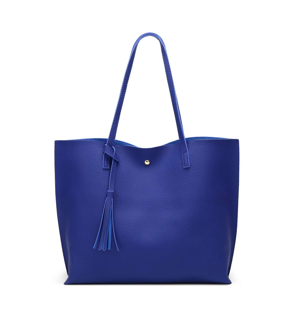 Dreubea Women's Soft Faux Leather Large Tassel Tote Shoulder Bag