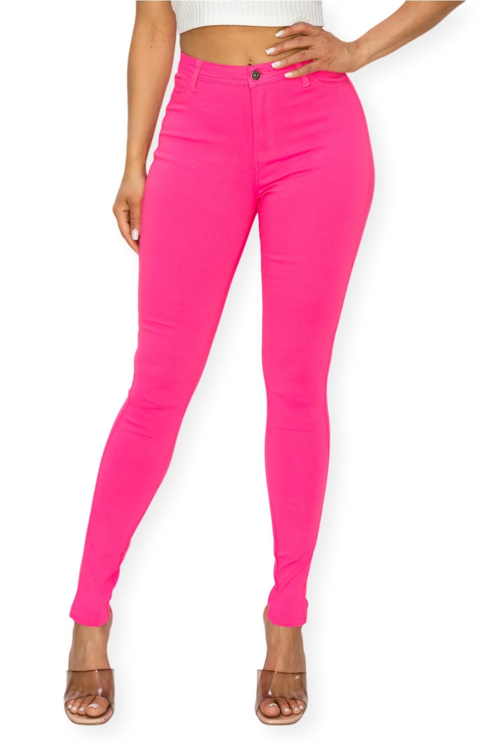 Women's High-Waisted Stretch Distressed Skinny Jeans