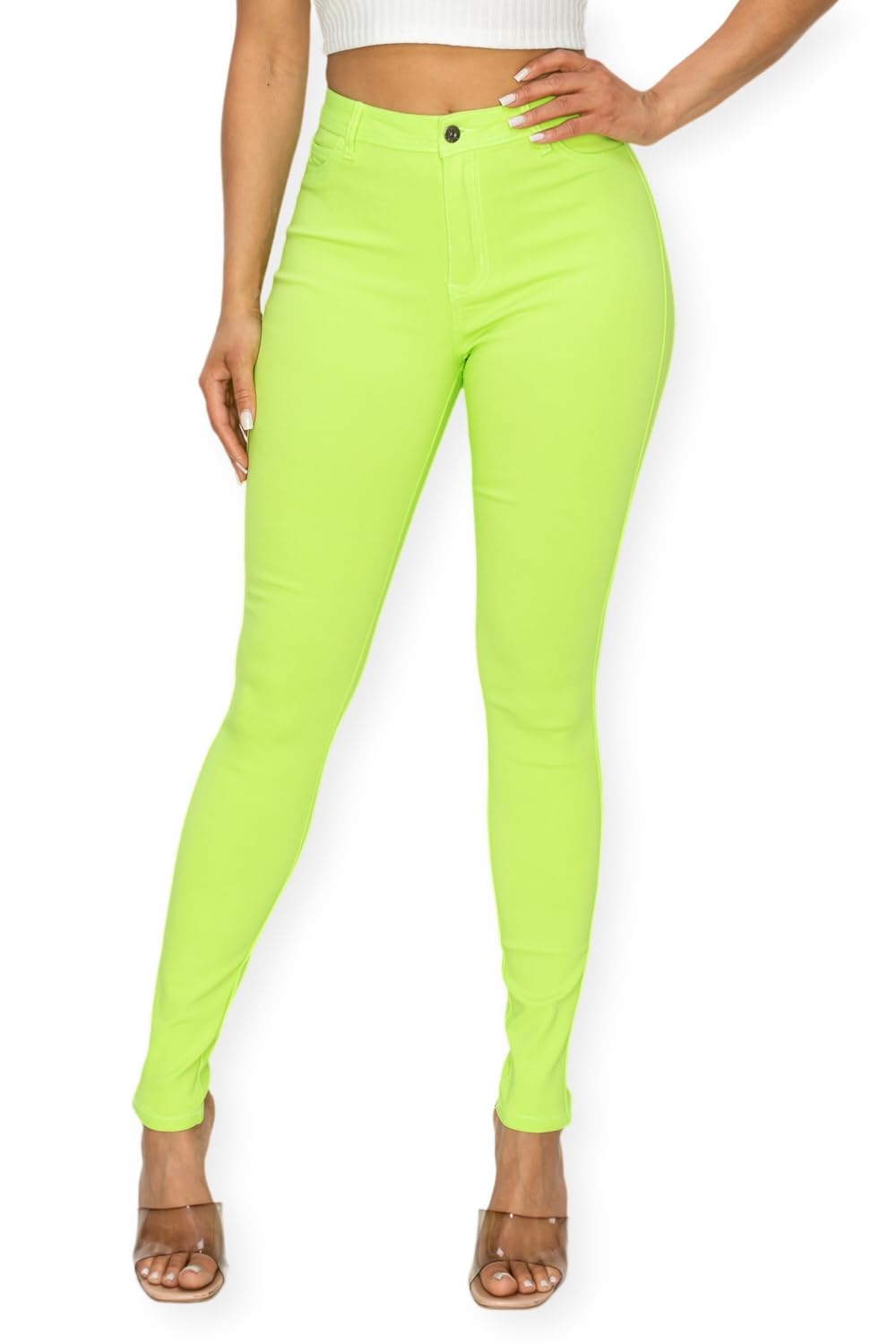 Women's High-Waisted Stretch Distressed Skinny Jeans