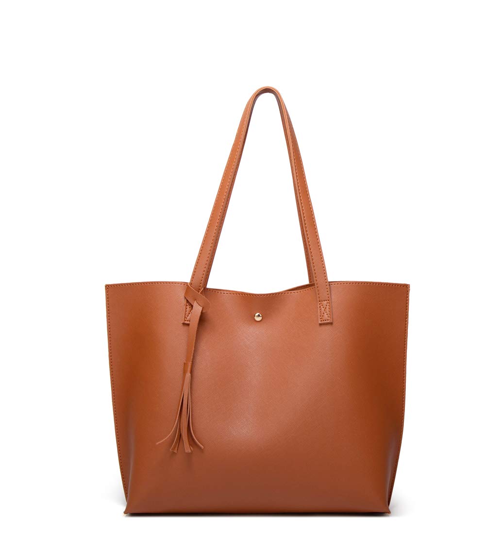 Dreubea Women's Soft Faux Leather Large Tassel Tote Shoulder Bag