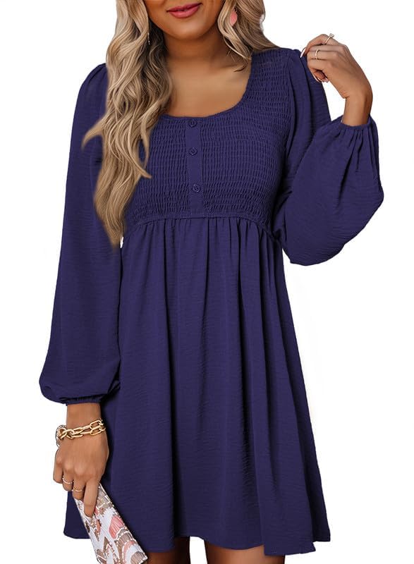 Dokotoo Fall Dresses for Women 2026 Casual Long Sleeve Mini Dress