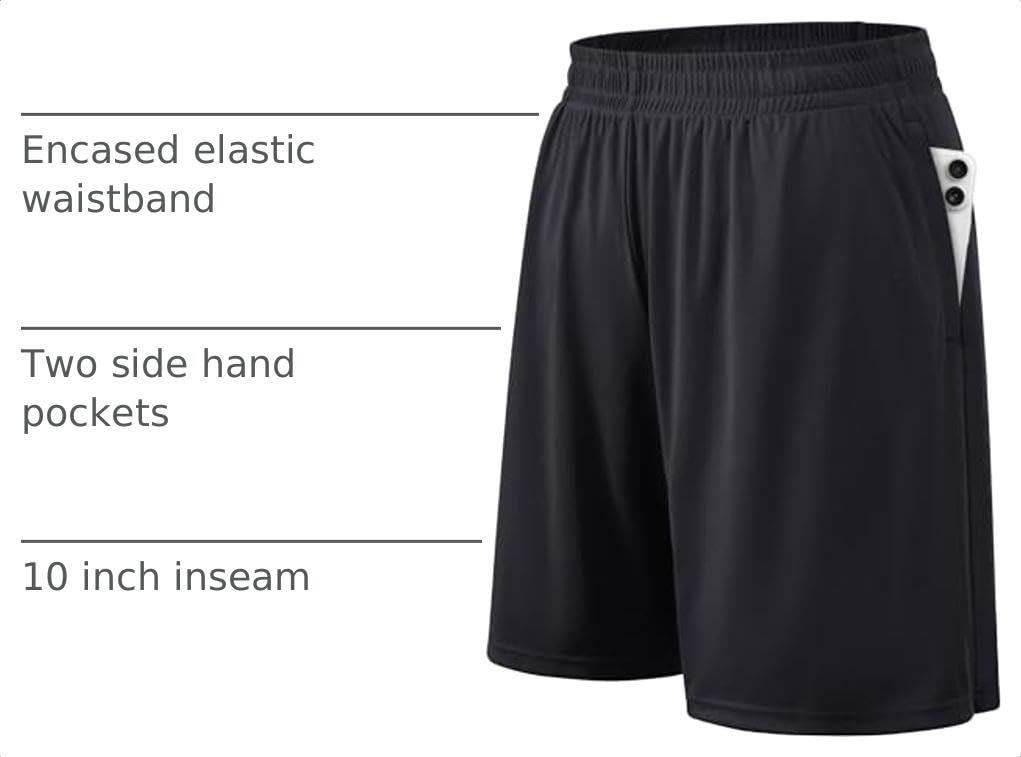 BALENNZ Men's Quick-Dry Athletic Workout Shorts with Pockets