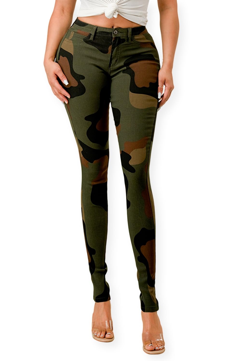 Women's High-Waisted Stretch Distressed Skinny Jeans