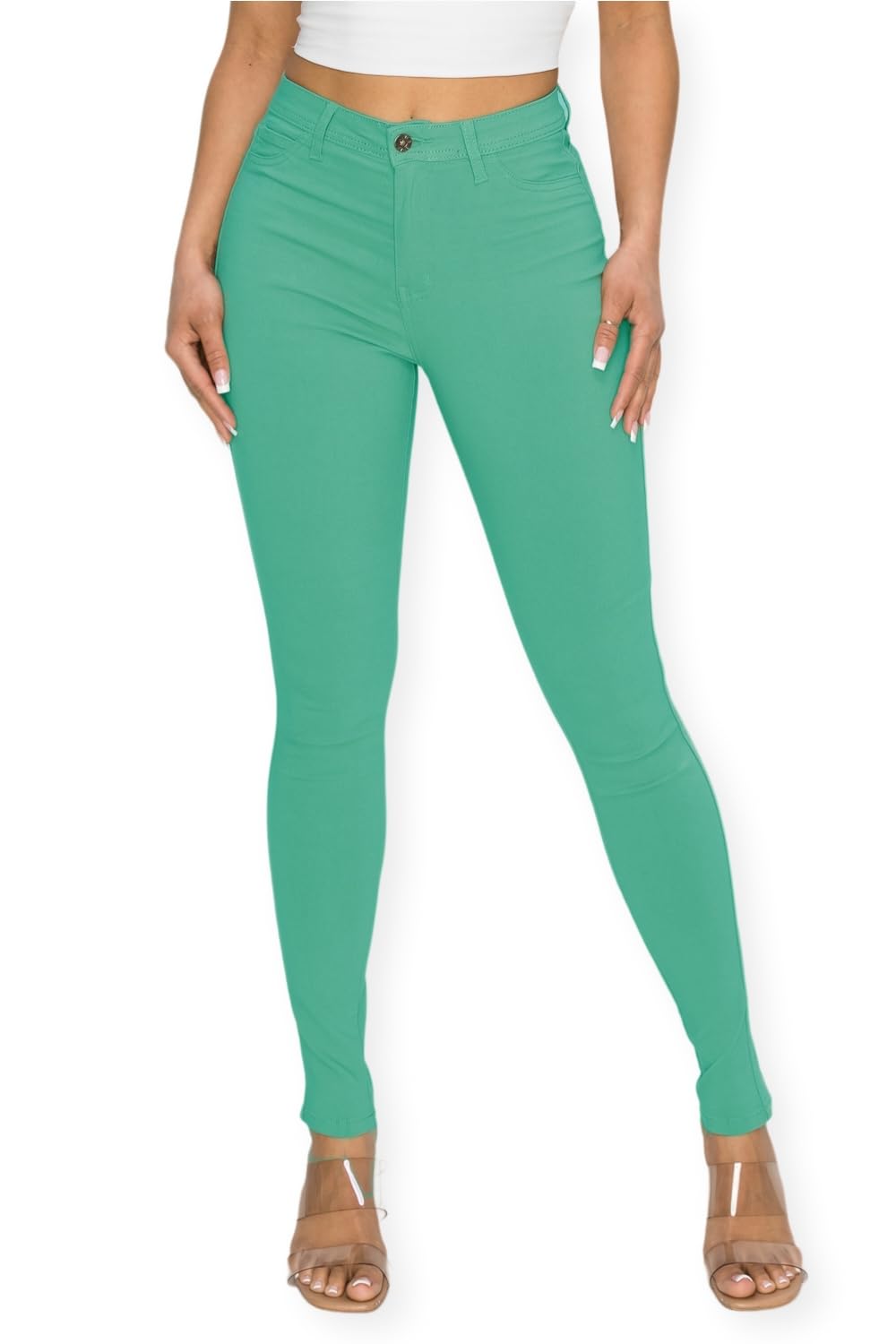 Women's High-Waisted Stretch Distressed Skinny Jeans