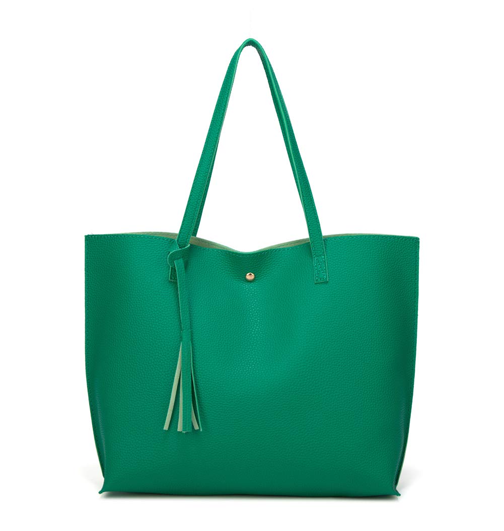 Dreubea Women's Soft Faux Leather Large Tassel Tote Shoulder Bag