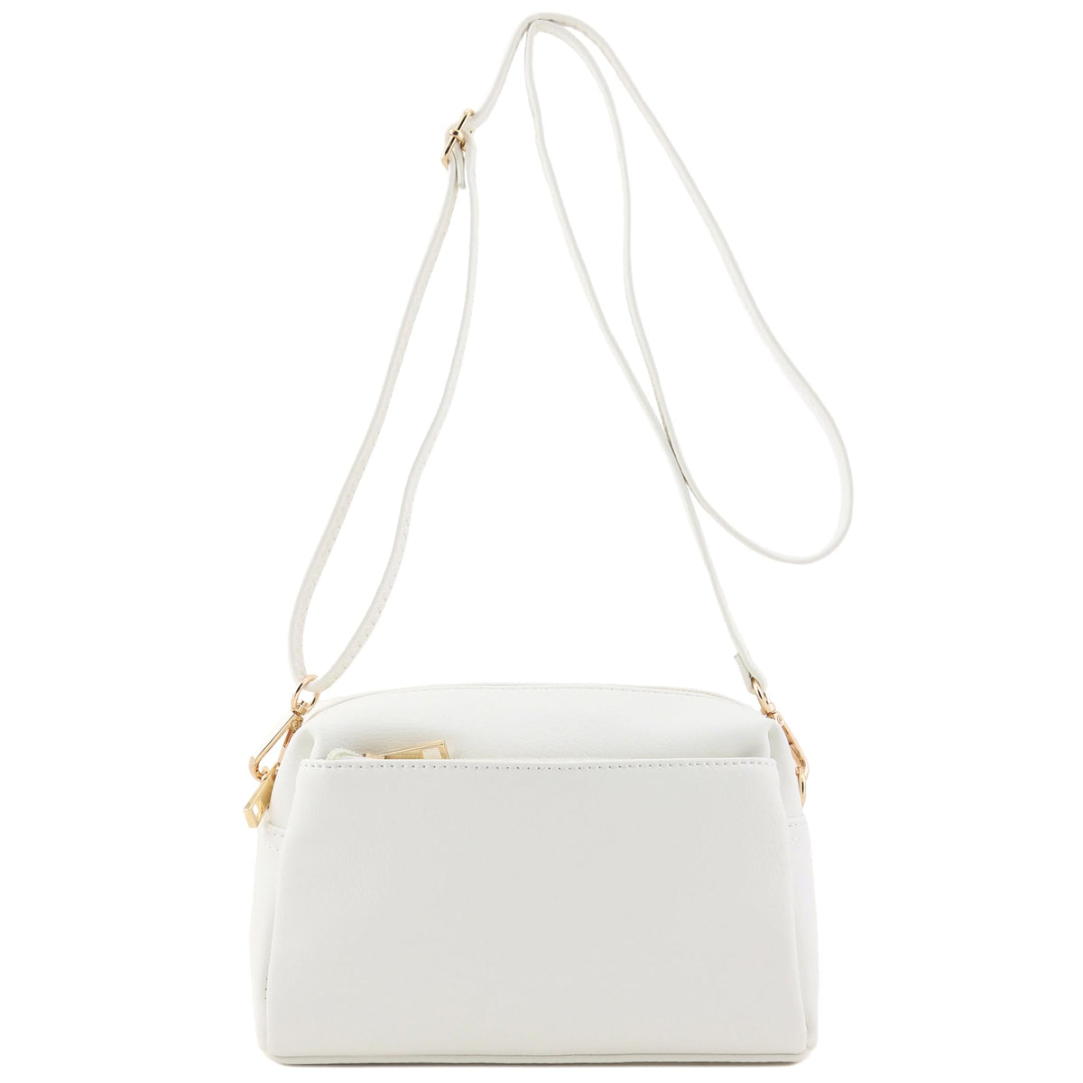 FashionPuzzle Triple Zip Small Crossbody Shoulder Bag