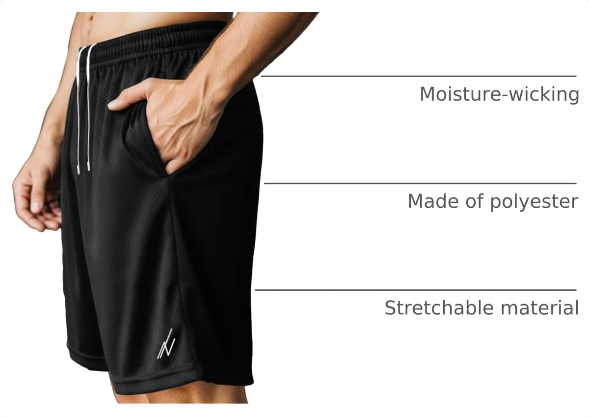 Men's Breathable Mesh Loose-Fit Athletic Gym Shorts Multipack