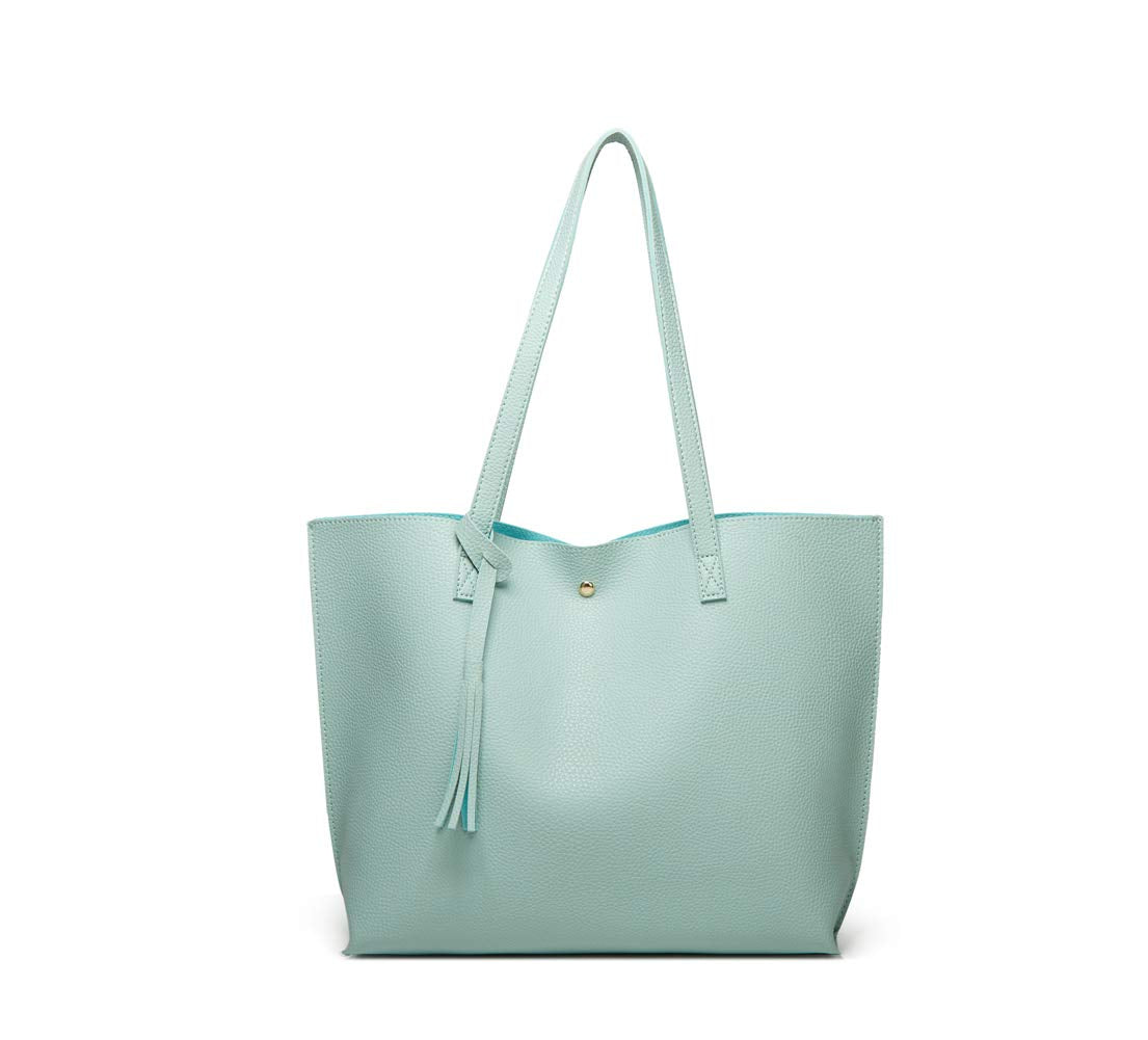 Dreubea Women's Soft Faux Leather Large Tassel Tote Shoulder Bag