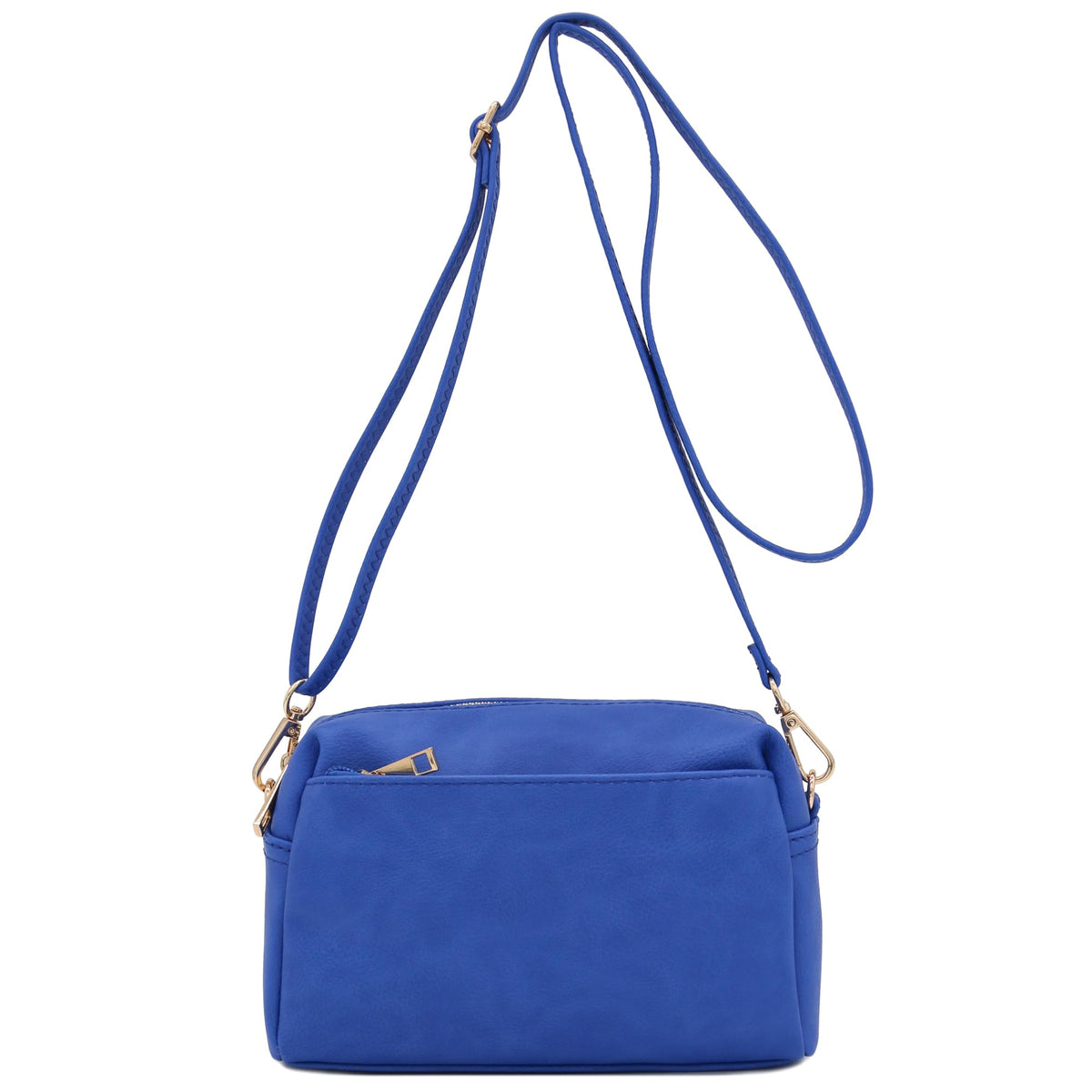 FashionPuzzle Triple Zip Small Crossbody Shoulder Bag