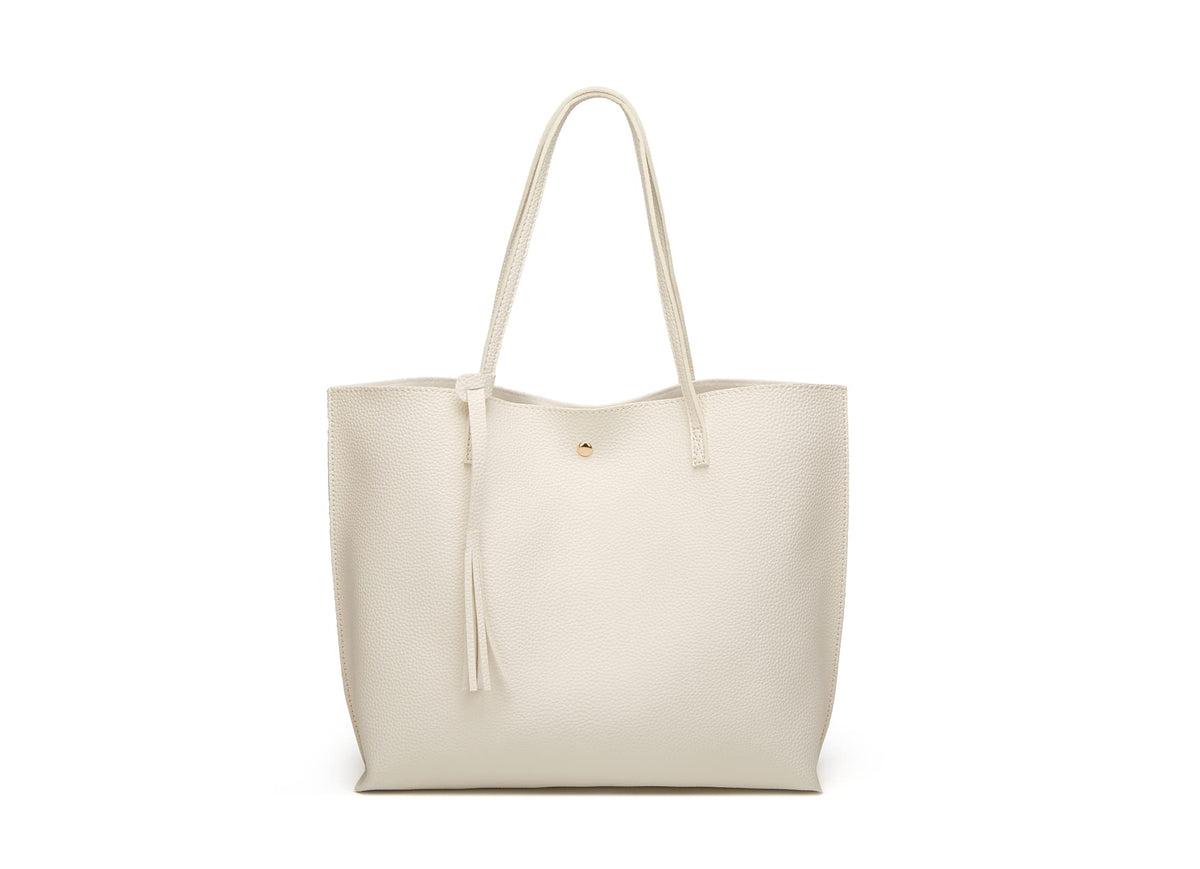 Dreubea Women's Soft Faux Leather Large Tassel Tote Shoulder Bag