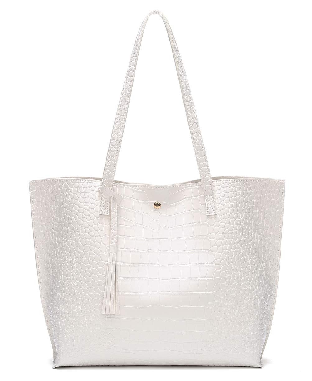Dreubea Women's Soft Faux Leather Large Tassel Tote Shoulder Bag