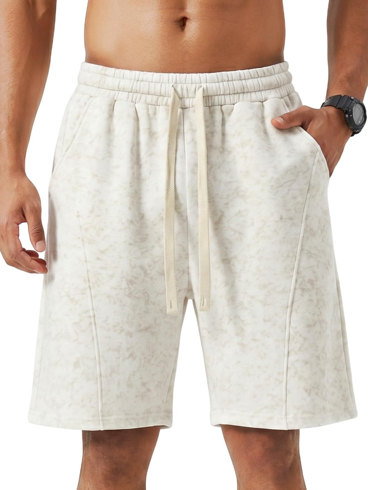 ZUY Men's Cotton Fleece 8-Inch Athletic Sweat Shorts