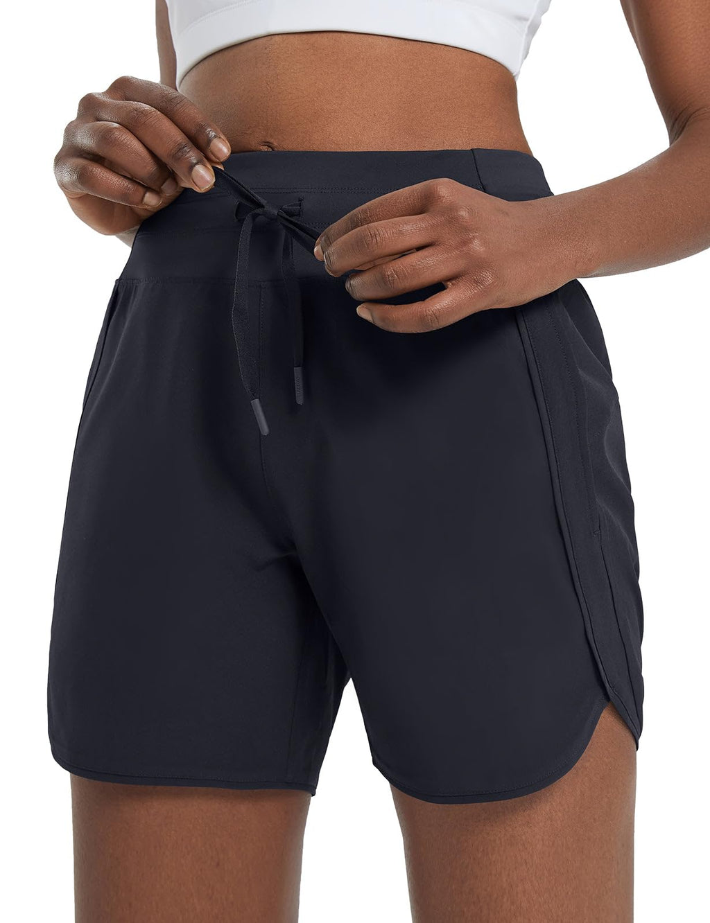 baleaf Women's 5" Athletic Running Shorts with Zipper Pocket Hiking Workout