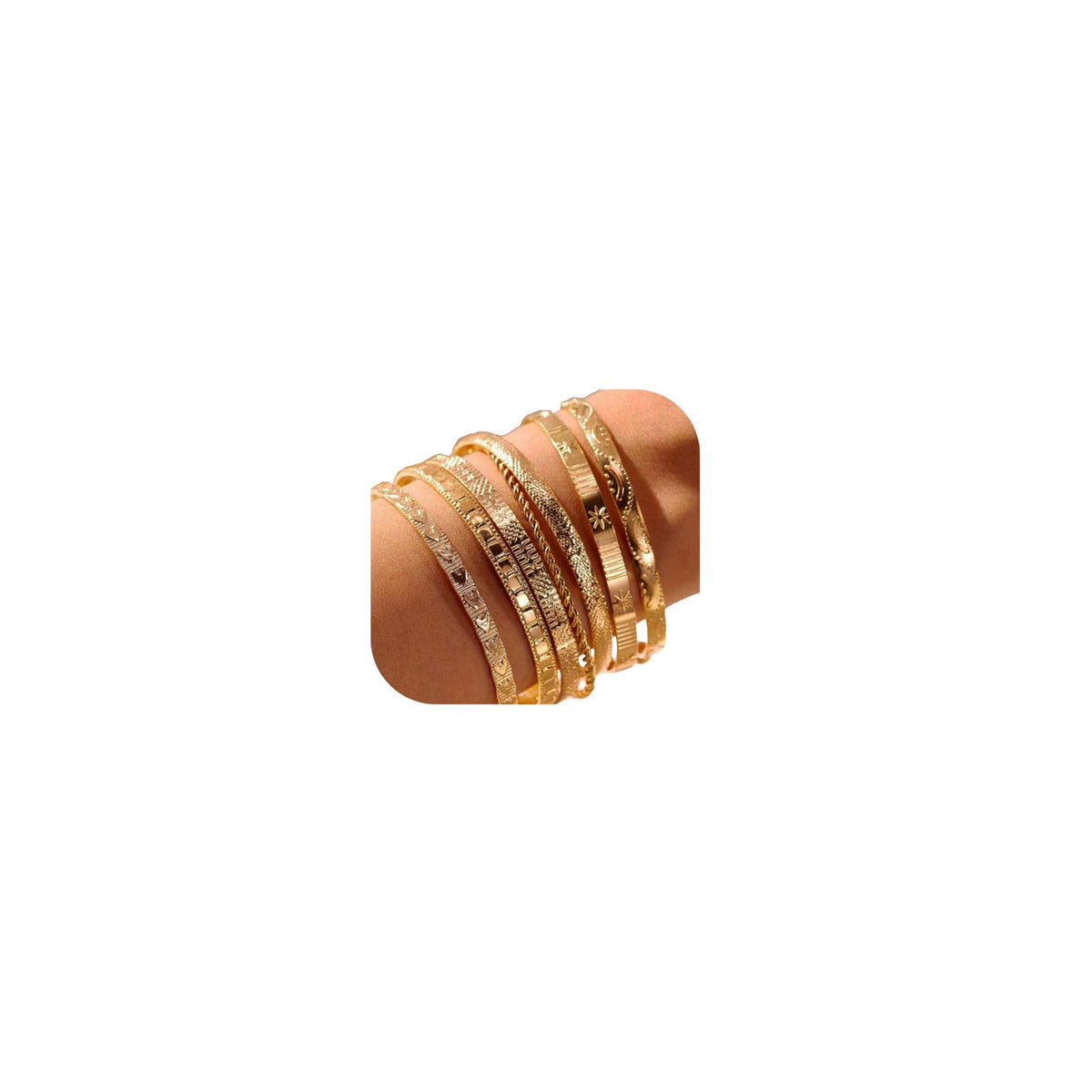 ÌF ME Women's 18K Gold-Plated Stackable Bangle Bracelet Set