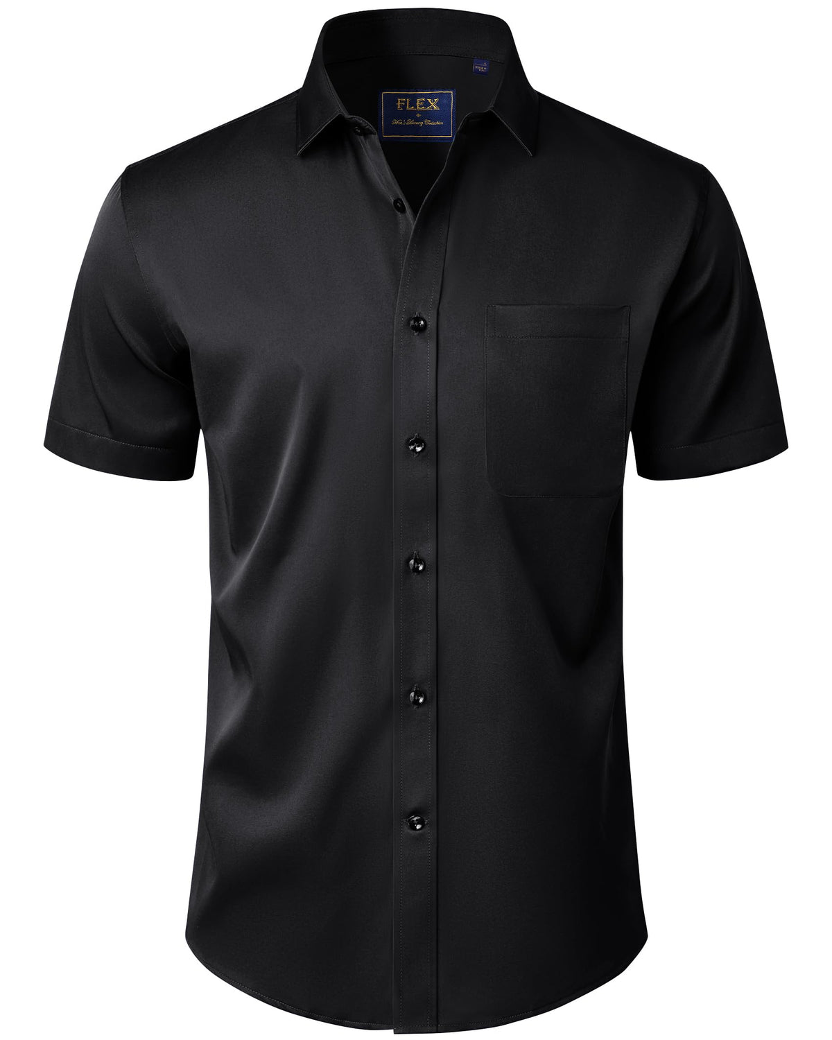 J.VER Mens Short Sleeve Dress Shirts Solid Wrinkle Free Casual Button Down Shirt with Pocket
