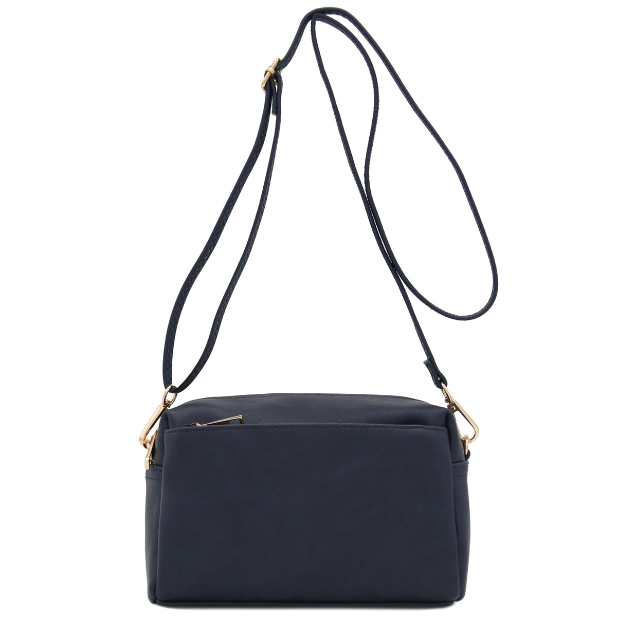 FashionPuzzle Triple Zip Small Crossbody Shoulder Bag