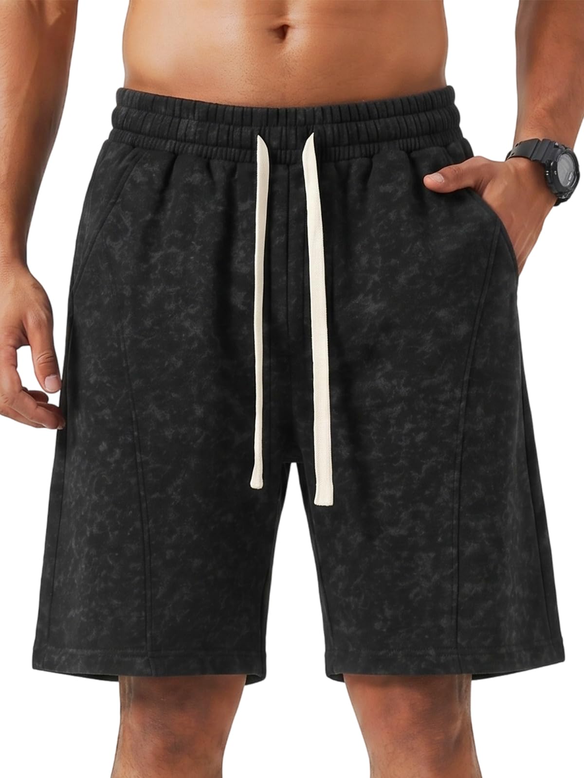 ZUY Men's Cotton Fleece 8-Inch Athletic Sweat Shorts
