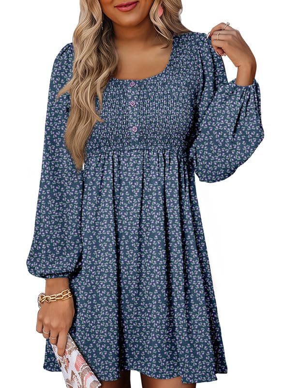 Dokotoo Fall Dresses for Women 2026 Casual Long Sleeve Mini Dress