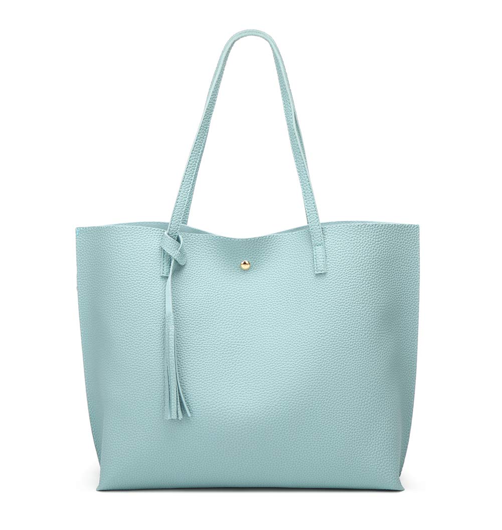 Dreubea Women's Soft Faux Leather Large Tassel Tote Shoulder Bag