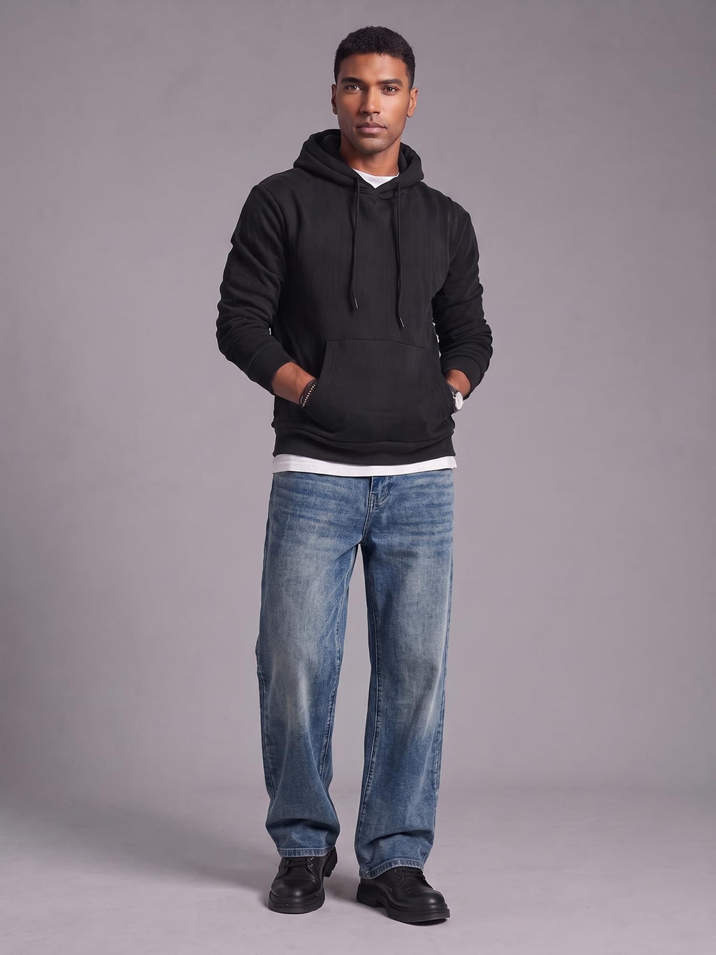 JMIERR Men's Stretch Baggy Wide-Leg Denim Jeans