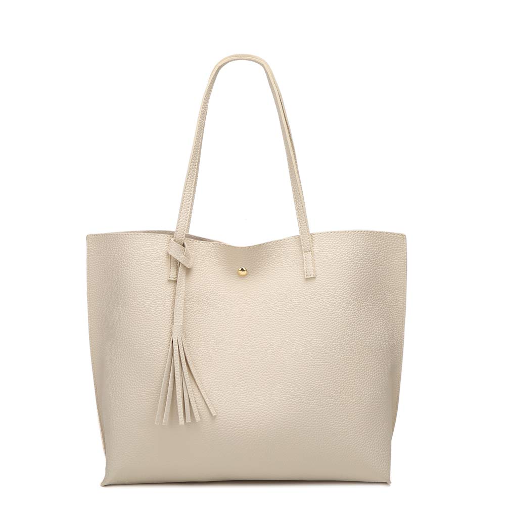 Dreubea Women's Soft Faux Leather Large Tassel Tote Shoulder Bag