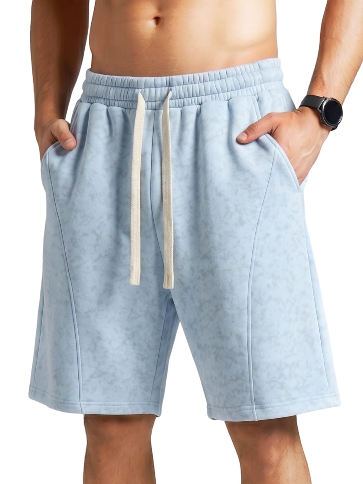 ZUY Men's Cotton Fleece 8-Inch Athletic Sweat Shorts