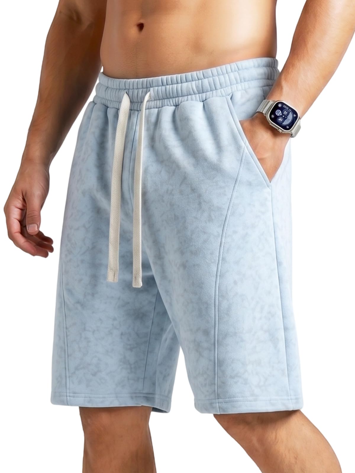 ZUY Men's Cotton Fleece 8-Inch Athletic Sweat Shorts