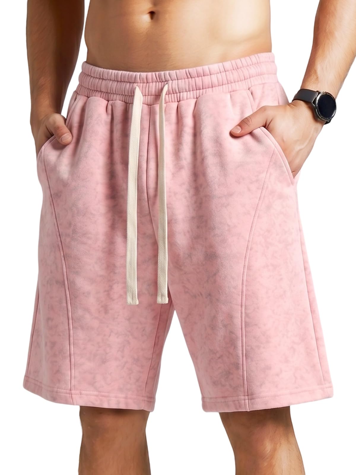 ZUY Men's Cotton Fleece 8-Inch Athletic Sweat Shorts