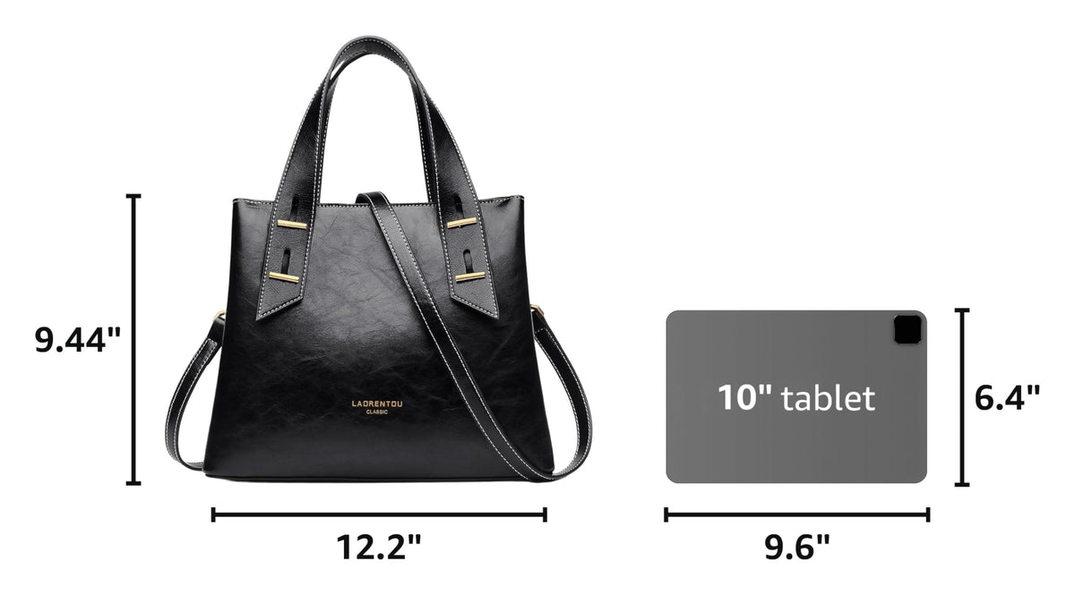 LAORENTOU Women Crossbody Handbags Genuine Leather Satchel Handbags for Women Top-handle Shoulder Tote Purses
