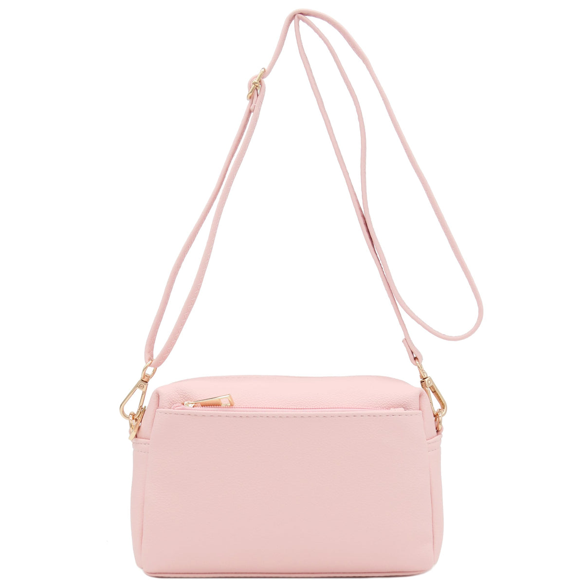 FashionPuzzle Triple Zip Small Crossbody Shoulder Bag