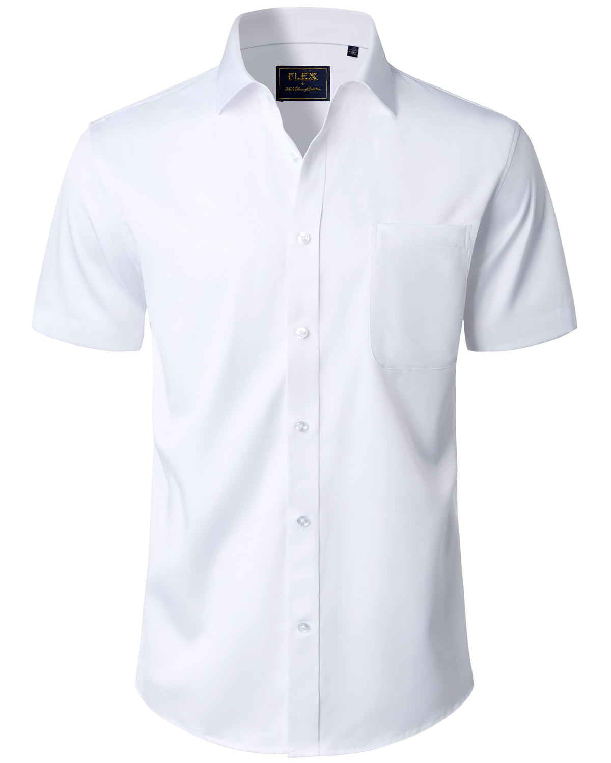 J.VER Mens Short Sleeve Dress Shirts Solid Wrinkle Free Casual Button Down Shirt with Pocket