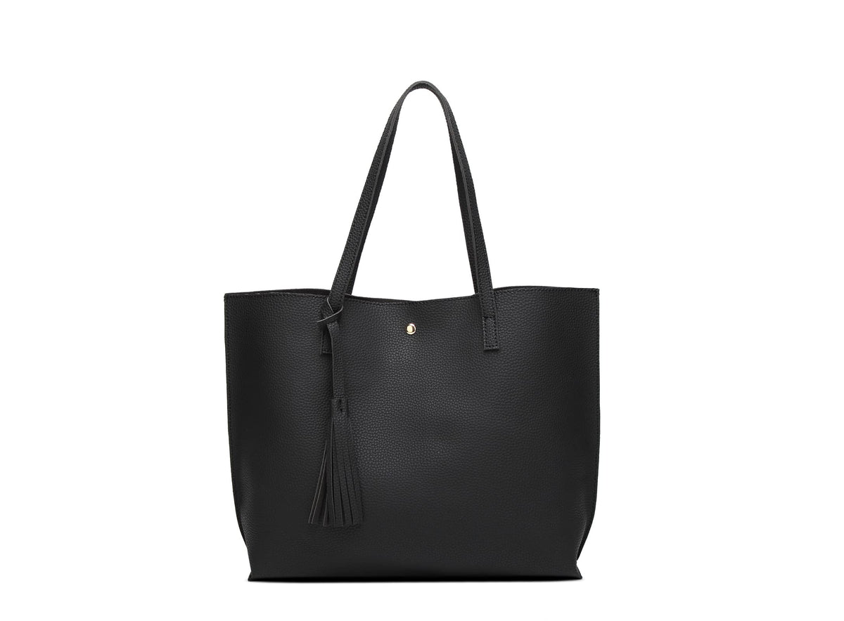 Dreubea Women's Soft Faux Leather Large Tassel Tote Shoulder Bag
