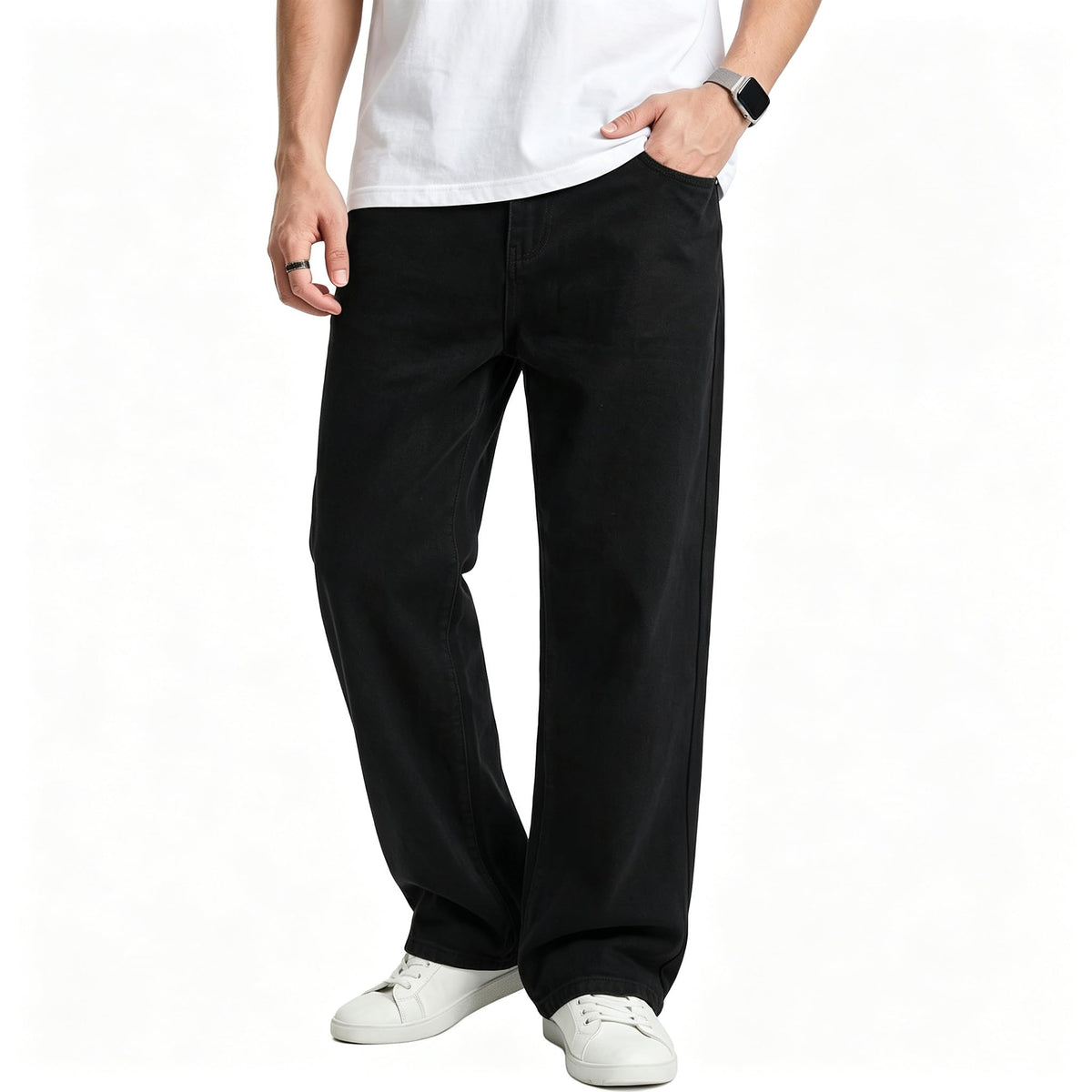JMIERR Men's Stretch Baggy Wide-Leg Denim Jeans
