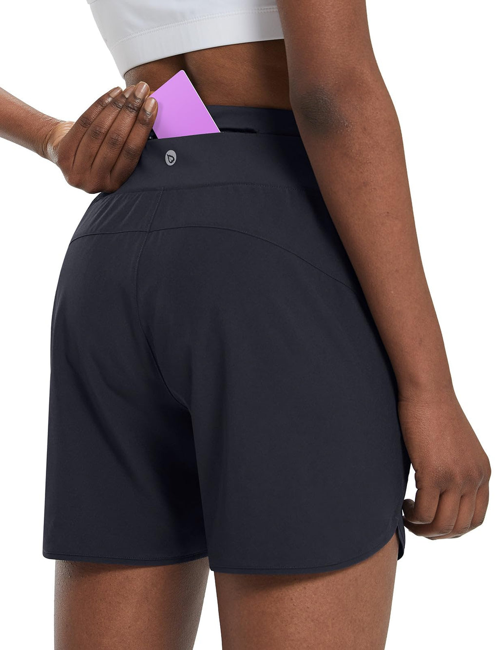 baleaf Women's 5" Athletic Running Shorts with Zipper Pocket Hiking Workout