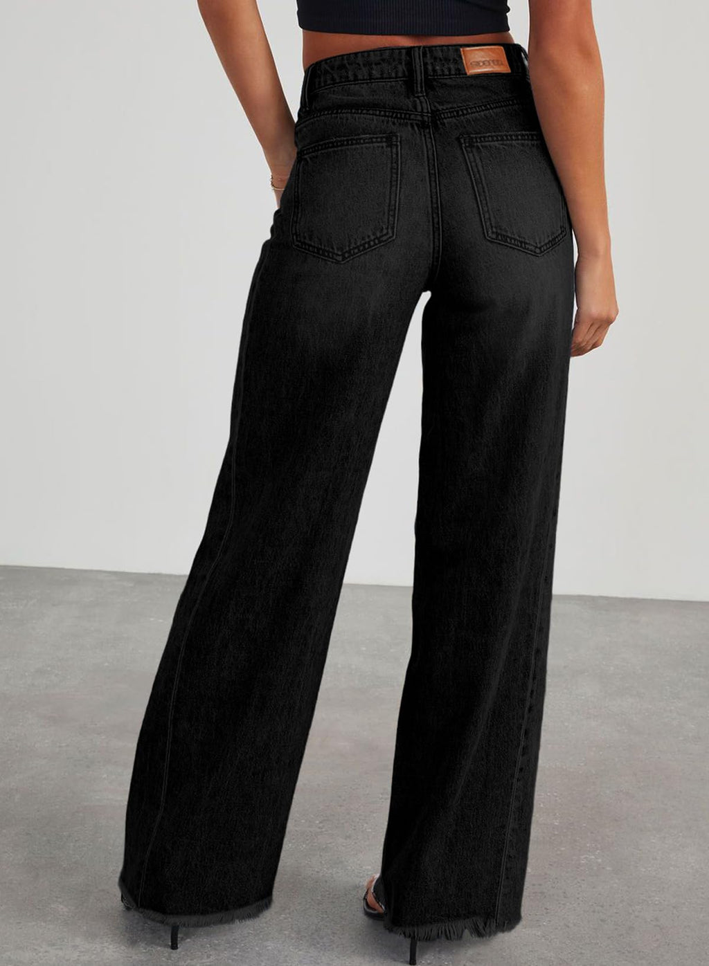 Sidefeel Women's Wide Leg Jeans High Waisted Stretchy Denim Pants